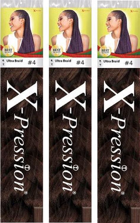 X Pression Ultra Braid Kanekalon Expression Hair 2 Black Brown 3