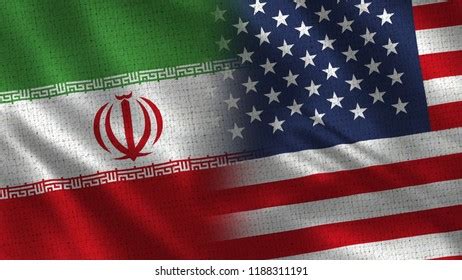 Iran Usa D Illustration Two Flag Stock Illustration