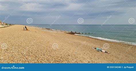 Beach in Hayling Island. stock photo. Image of memorial - 255134248