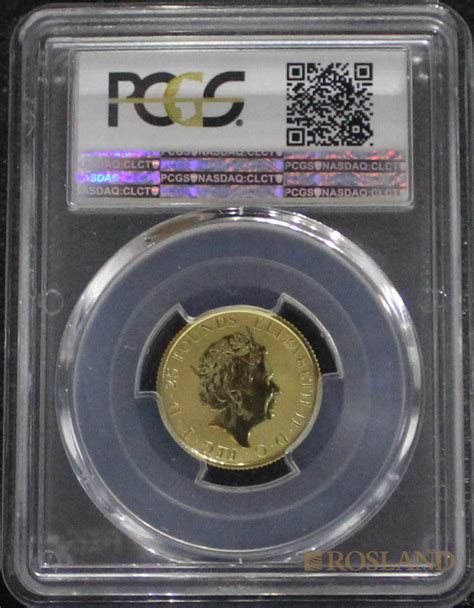 1 4 Unze Goldmünze Queens Beasts Unicorn 2018 PCGS MS 69