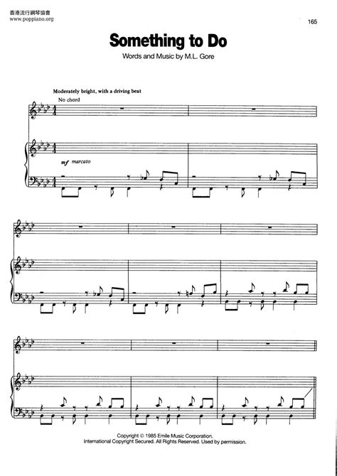 Depeche Mode Something To Do Sheet Music Pdf Free Score Download ★