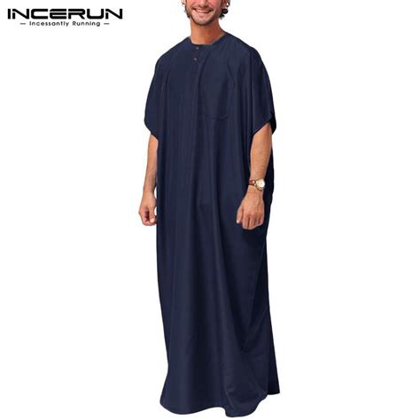 Satın Alın Incerun Plus Size Jubba Thobe Men Islamic Arabic Kaftan