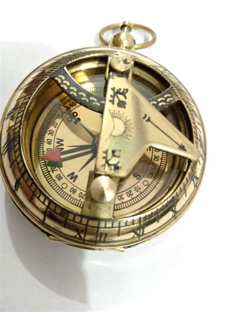 2 Pocket Sundial Compass Brass Compass Sundial Etsy