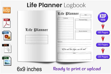 Life Planner Log Book KDP Interior Graphic By KDP Browser Creative