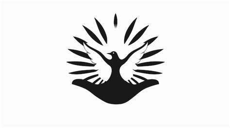 Premium Vector | A black and white logo of a dove with a dove in the middle