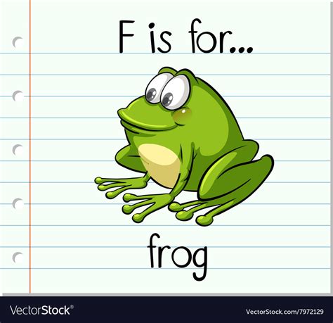 Flashcard Letter F Is For Frog Royalty Free Vector Image