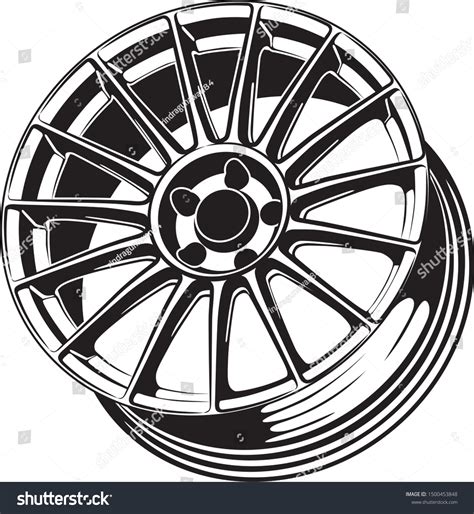 Car Wheel Rim Vector Silhouette Icon Logo Royalty Free Stock Vector 1500453848