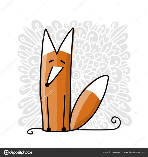 Cute Red Fox Sketch For Your Design Stock Vector Image By ©kudryashka