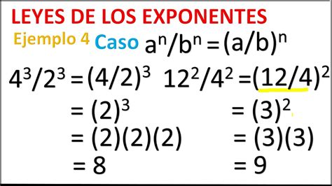 Leyes De Los Exponentes Ejemplos YouTube