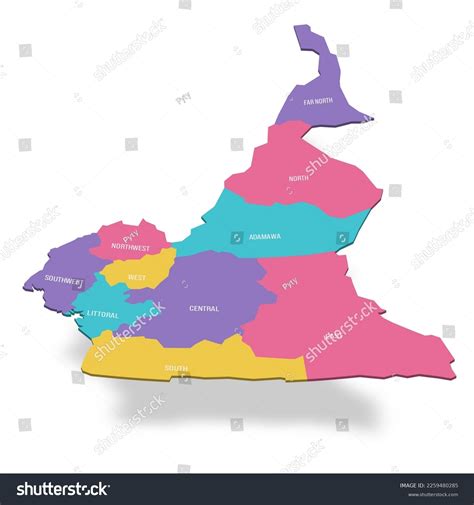 Cameroon Political Map Administrative Divisions Regions Stock Vector (Royalty Free) 2259480285 ...