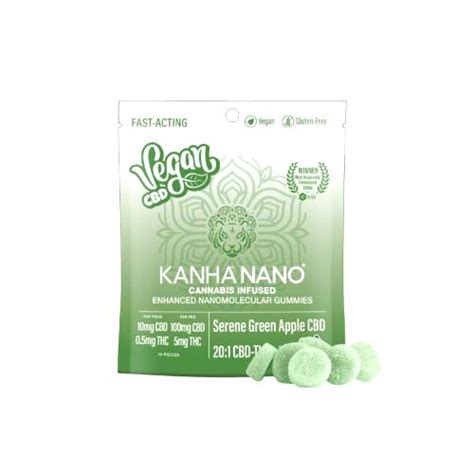 Nano Serene Green Apple 20 1 Cbd Vegan G F 0 005g Gummy From Kanha