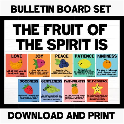 Fruit Of The Spirit Bulletin Board Set Fruits Of The Spirit Christian