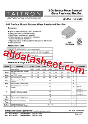 Gf Ab Datasheet Pdf Taitron Components Incorporated