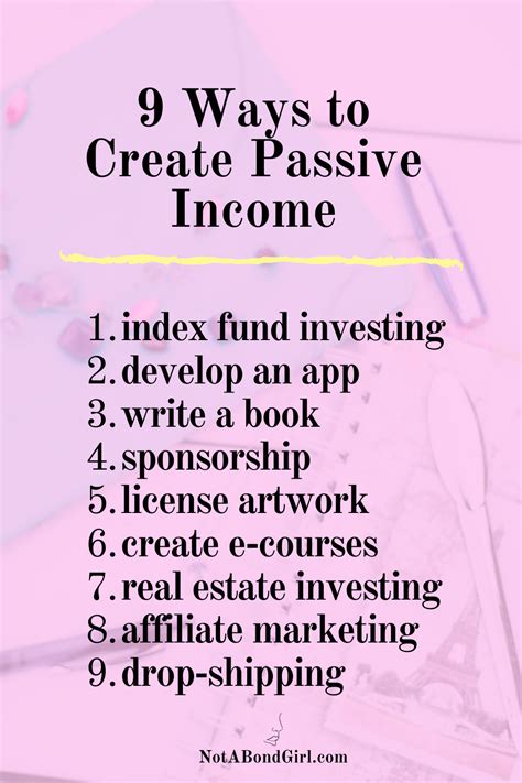 9 Ways To Create Passive Income Money Finance Business Creating Passive Income Passive