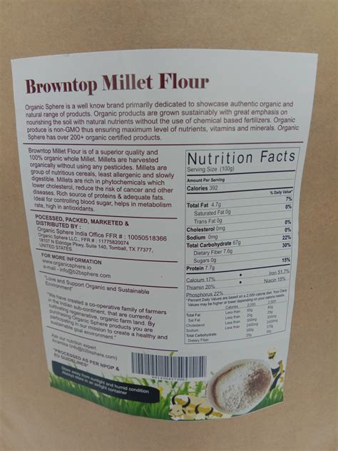 Browntop Millet Flour | Buy Online - Organic Sphere