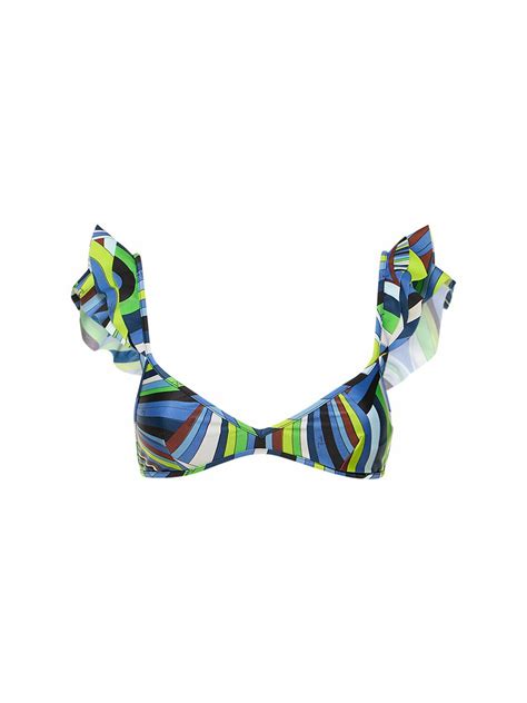 Pucci Iride Printed Lycra Bikini Top Emilio Pucci