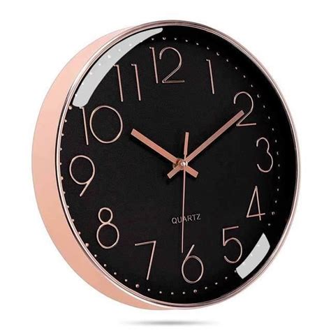 Horloge Pendule Black Rose Gold Inch Horloge Murale D Corative