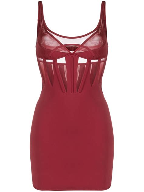 Mugler Panelled Corset Minidress Farfetch