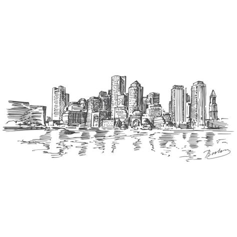 Boston Skyline Drawing at PaintingValley.com | Explore collection of ...