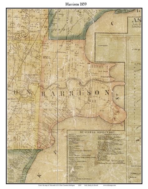 Harrison Old Town Map With Homeowner Names Michigan Etsy