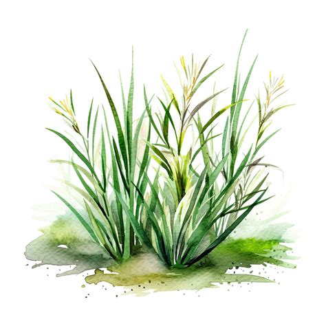 Watercolor green grass. Illustration AI Generative 24529580 Stock Photo ...