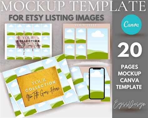 Mockup Templates For Etsy Listing Prdouct Images Workbook Mockup