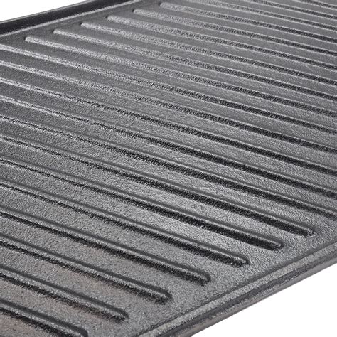 Large Non Stick Cast Iron Reversible Griddle Plate Pan Bbq Grill Double