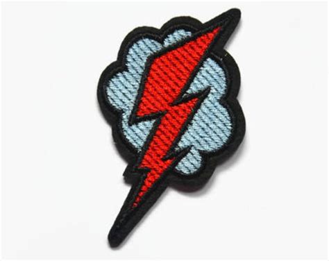 Lightning Bolt Patch Lightning Bolt Applique Thunderbolt Embroidered Iron On Patch Lightening