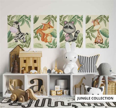 Poster Giraffe Im Dschungel Kinderzimmer TenStickers