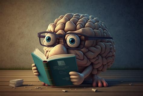 Premium AI Image | Cartoon brain with eyes The brain receives knowledge ...