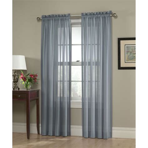 Jaclyn Smith Slate Blue Georgette Semi Sheer Window Panel Cool