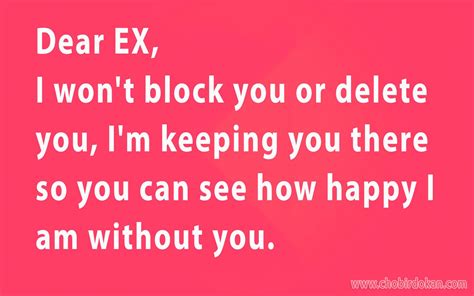 Dear Ex Girlfriend Quotes Dear Ex I Won’t Block You Or Delete You I’m Keeping You There So You