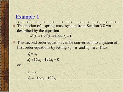 Ppt Ch Introduction To Systems Of First Order Linear Equations