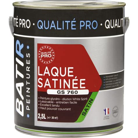 Peinture laque Blanc Glycéro 2 5 L Aspect satiné BATIR