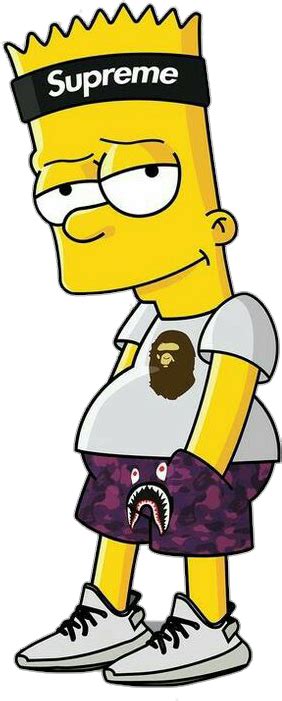 Download Stylish Bart Simpson Supreme Outfitpng