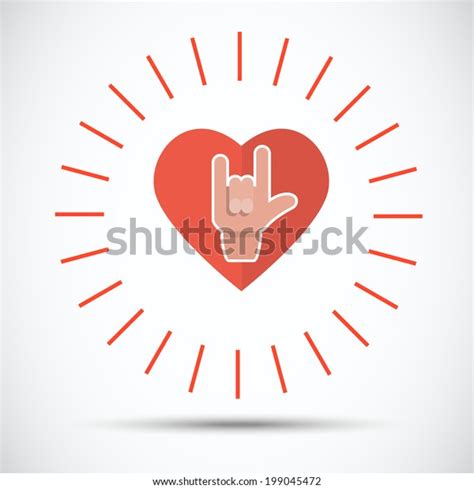 Love Hand Heart Vector Illustration Stock Vector Royalty Free