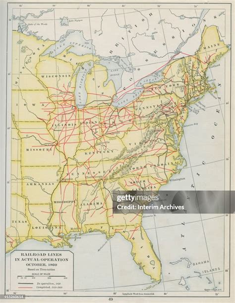 Color Map Illustrates Us Railroad Lines In Operation In October 1860 News Photo Getty Images