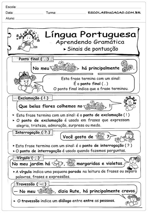 Atividades Sobre Sinais De Pontuação 5 Ano