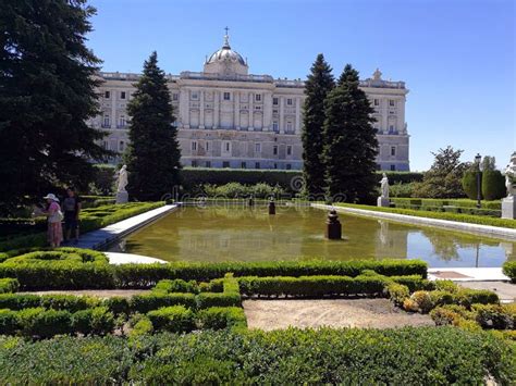 Sabatini Gardens and Royal Palace of Madrid Editorial Photo - Image of ...