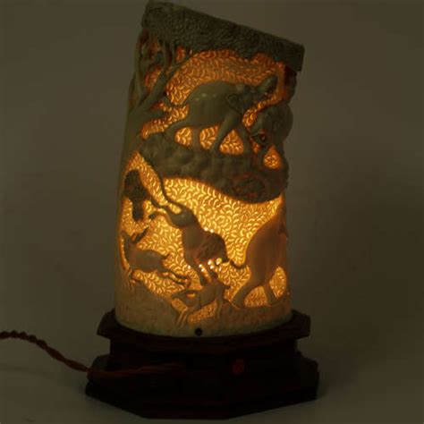 A Fine Reticulated Indian Tusk Lamp Circa 1920