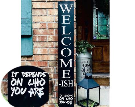 Welcome Sign Fall Rustic Welcome Sign Vertical Front Door Etsy