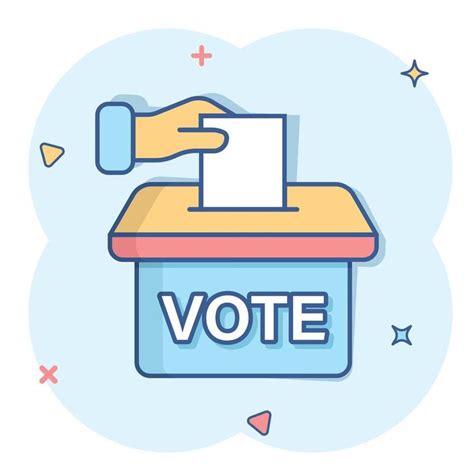 icono de voto en estilo cómico ilustración de vector de dibujos