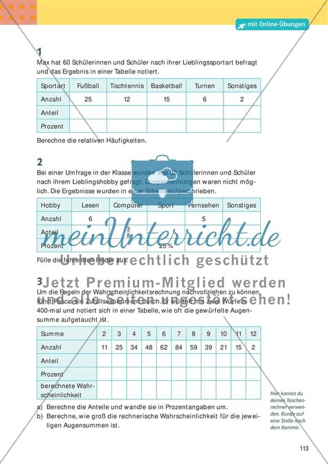 Daten Erfassen Darstellen Und Interpretieren MeinUnterricht