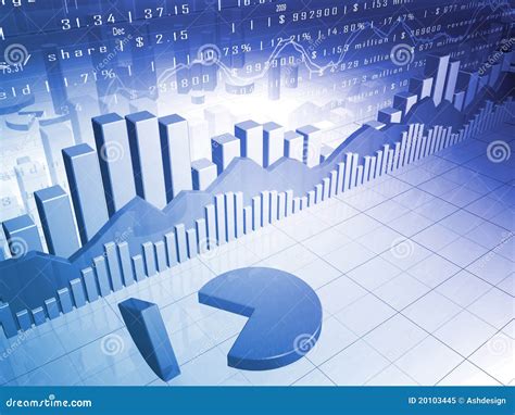 Il Mercato Azionario Con Il Grafico A Settori 3d Ed I Dati Del Mercato Illustrazione Di Stock