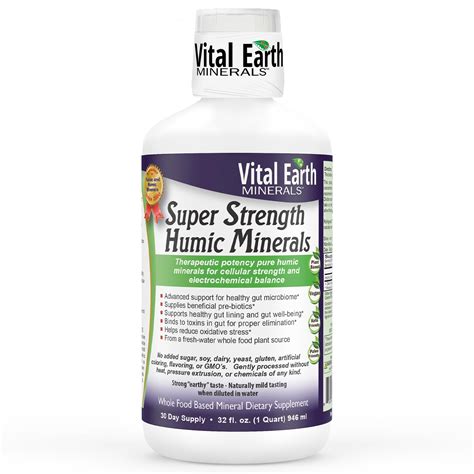 Vital Earth Minerals Super Stf9 Strength Humic Minerals Fulvic Acid Supplement With 70 Trace