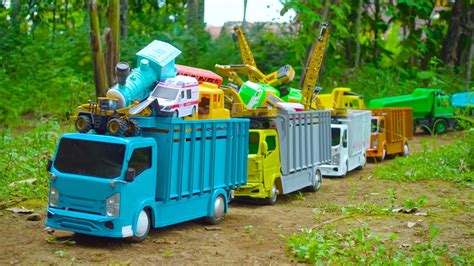 Mobil Truk Tronton Panjang Penuh Mobil Mobilan Bus Tayo Crane