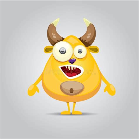 Vector Cartoon Cute Smiling Monster Stock Vector Illustration Of