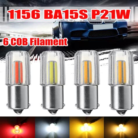 1156 BA15S P21W COB LED Light Bulb 5W 12 24V 360deg Lighting Stop Brake