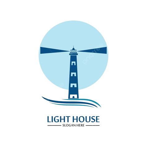 Lighthouse Logo Icon Vector Template Beam Beacon Wave Vector Beam