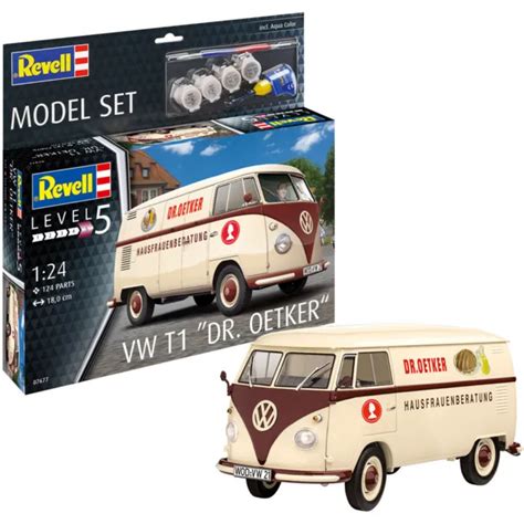 REVELL VOLKSWAGEN T1 Model Kit Dr Oetker Camper Van Set 67677 Scale 1